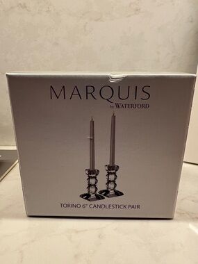 Marquis by Waterford Torino 6" Clear Crystal Candlestick Pair
